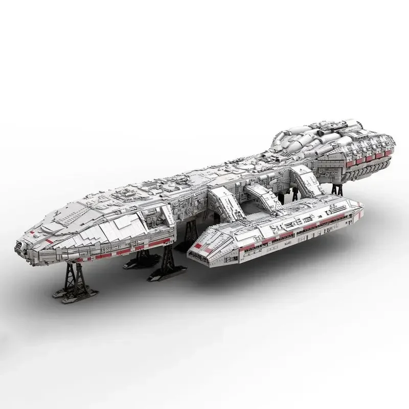 Moc blocos de construção nave espacial ucs battlestar galactica modelo tecnologia tijolo diy montagem espaço navio brinquedo crianças presente do feriado