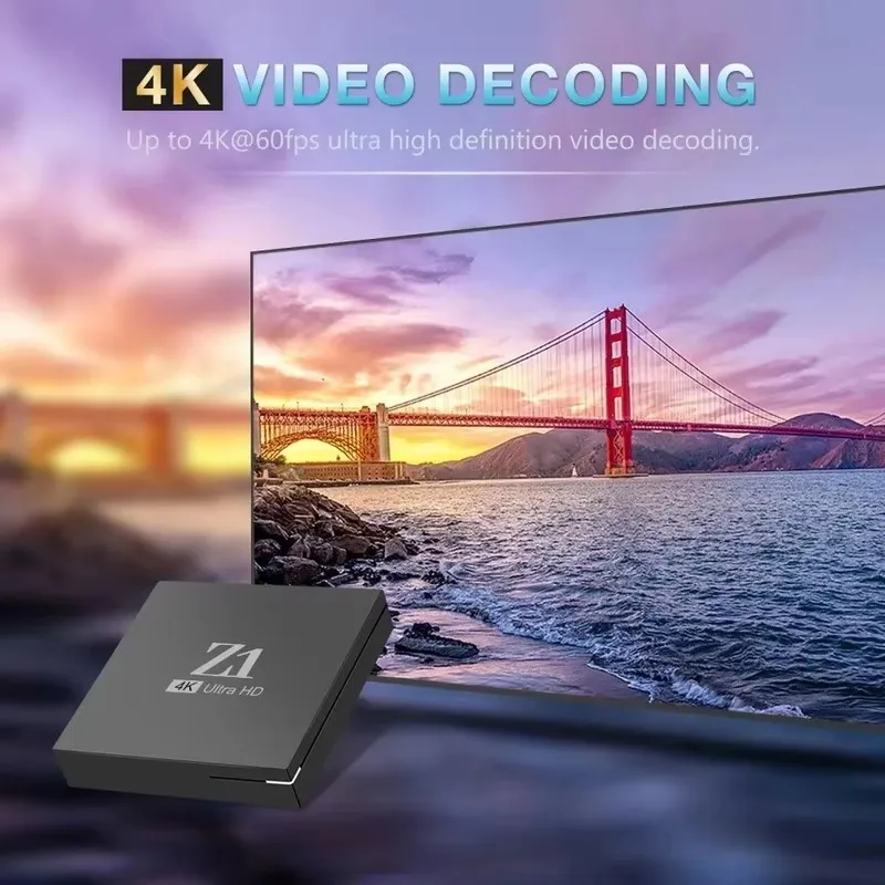 Z1 TV Box Smart HD 4K Allwinner H313 Quad Core 8GB 128GB Android 15  Media Player 4G 5G WIFI BT5.0 Voice Remote Set Top Box IPTV
