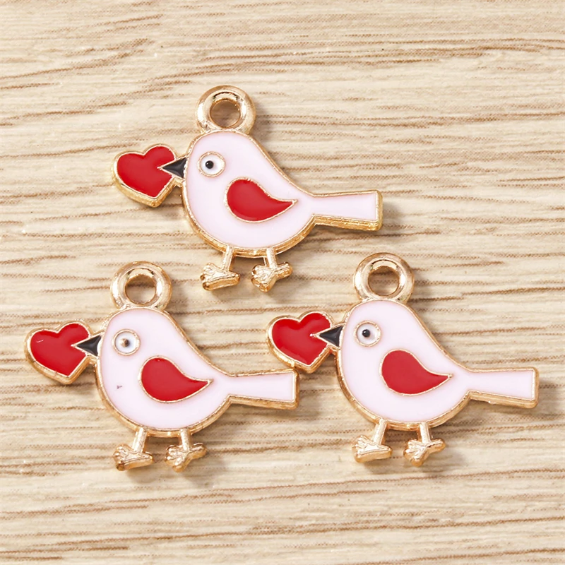 10 Stück süße Mischung Emaille Liebe Herz Buchstaben Charms Anhänger für DIY Halsketten Ohrringe Valentinstag Schmuckherstellung Zubehör – Detail 11