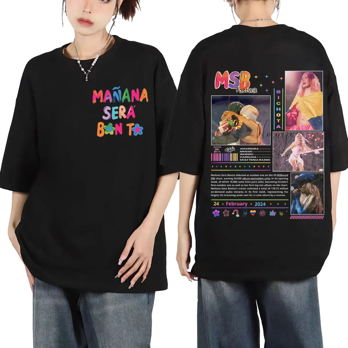 

Singer Karol G Mañana Será Bonito Album Tour T-shirt Men Women Clothing Fashion Y2k T-shirts Summer Casual Short Sleeve T Shirts