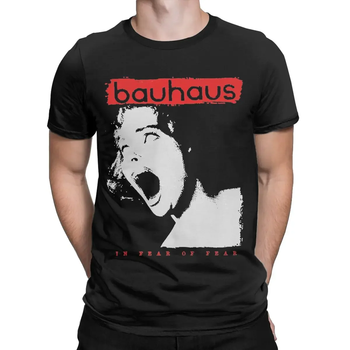 Мужские забавные тройники с круглым вырезом, модель 4XL, одежда с рисунком в стиле 80-х музыкальных боухаусов