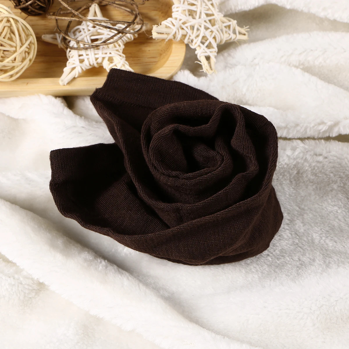 

Knitted Gloves Long Arm Sleeve Compression Warm Coffee Fingerless Man