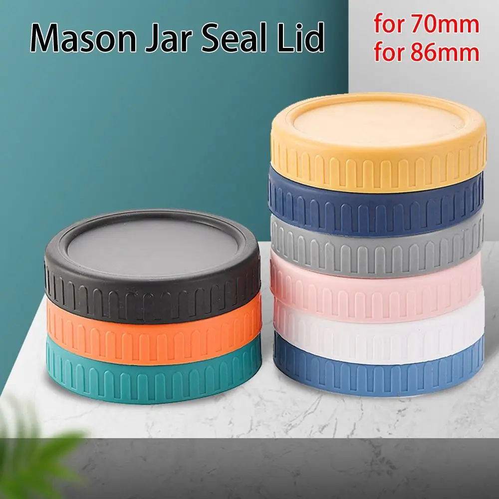 6Pcs 70mm 86mm Mason Jar Lids for Wide Mouth Jar Reusable Plastic Leak-proof Sealing Bottle Cover Drink Lid Kitchen Tool