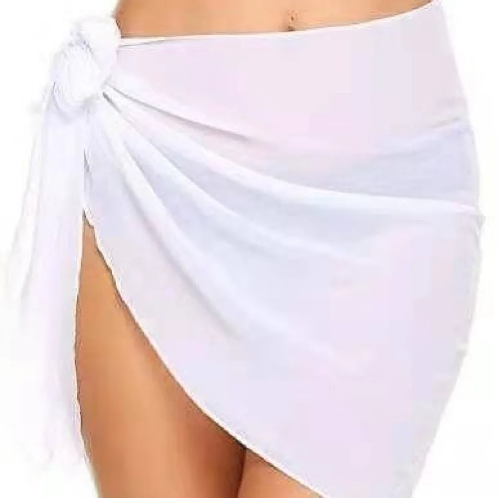 Trendy Beach Mini Skirt Women Wrap Sarong Sexy Swimwear Coverups Soft Breathable Casual Bikini Bottoms Holiday Apparel