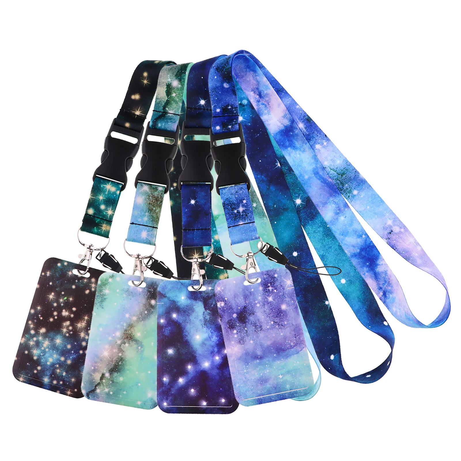 

Romantic Starry Sky Series Buckle Version Lanyards Key Neck Strap Lanyards ID Badge Holder Keychain Key Holder Hang Rope