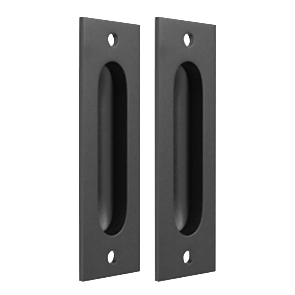 

Square Dark 2 Sets Cabinet Grip Stainless Steel 201 Hidden Cabinet Barn Door Handles Recessed Hardware