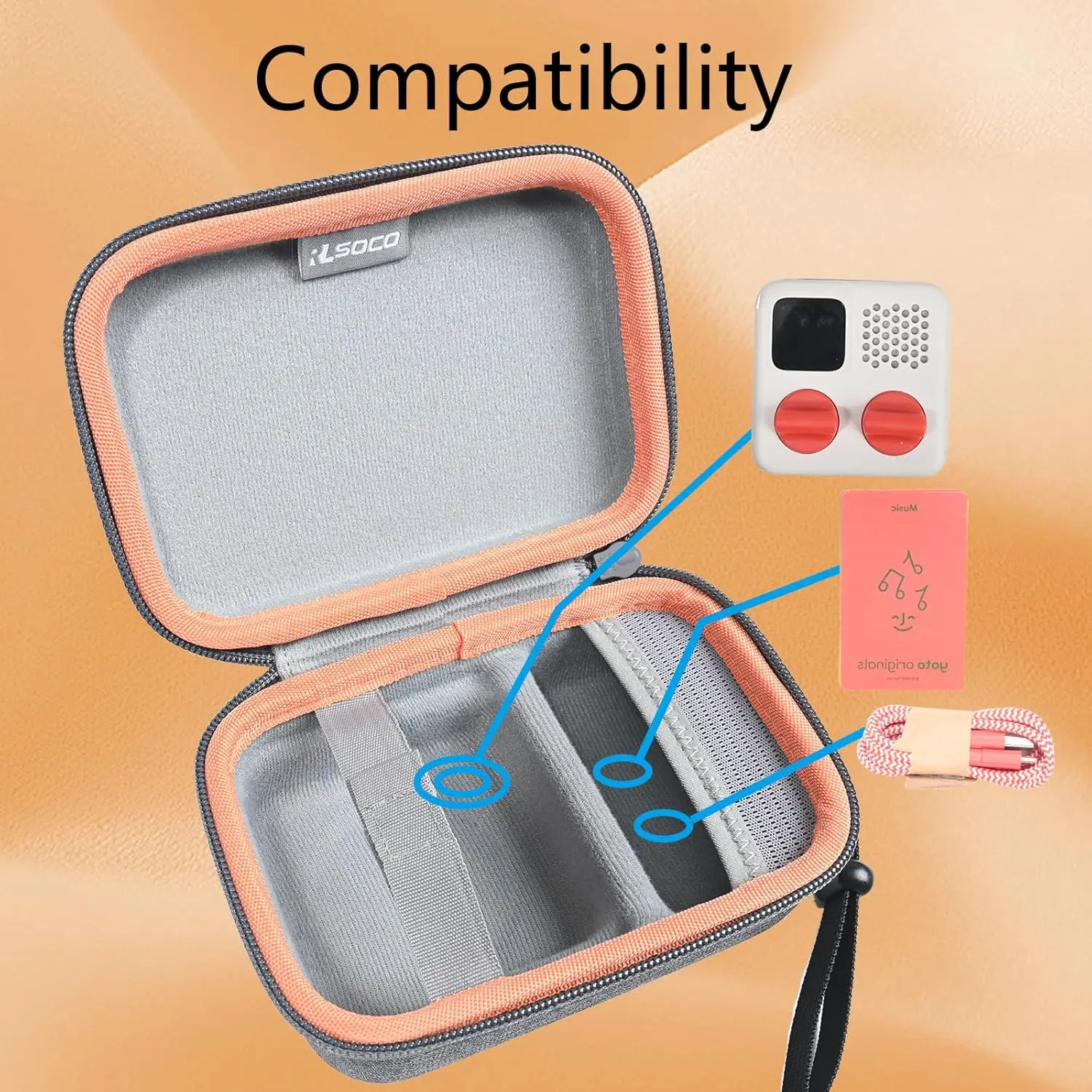 RLSOCO Hard Case for Yoto Mini (2024 Edition) Kids Screen-Free Bluetooth Audio Player | Compact Design with YKK Zipper
