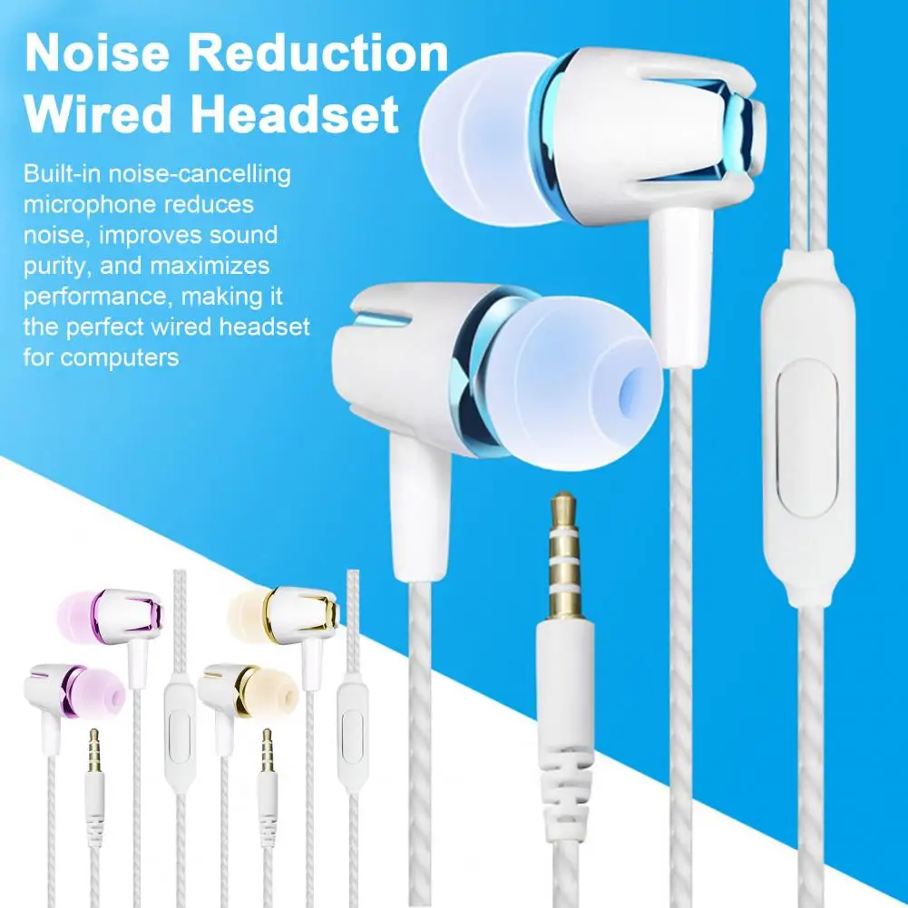 Wired Earphone Headphones High Clarity Noise-cancelling Gaming Earphones with Wire Control Ergonomic In-ear Gaming Earphones