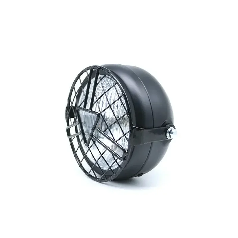 Motorcycle Side Mount Arrow Style Cover Clear Retro Headlight Cafe Racer Cruiser image 4