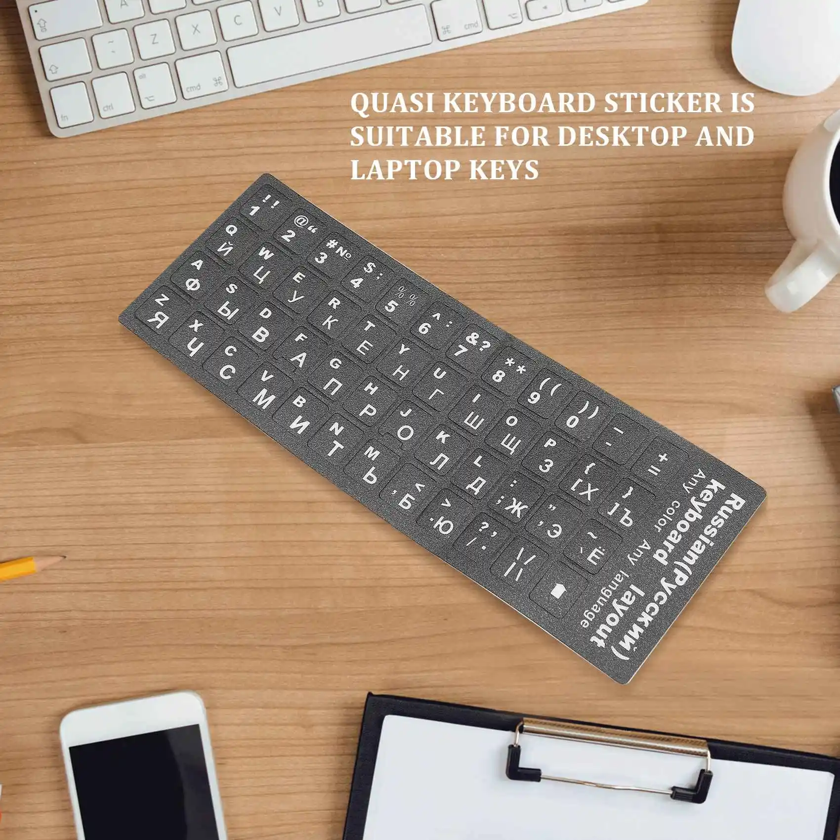 Autocollant de lettres russes pour clavier, accessoire pour ordinateur portable et de bureau