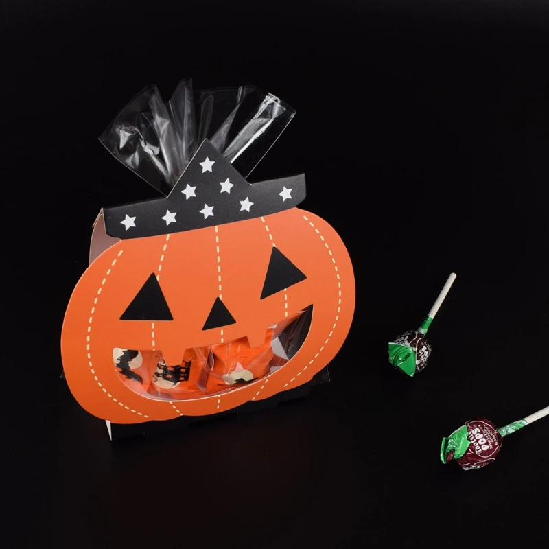 40/80/160 Stück Halloween Süßigkeiten Kürbis Geist Papier Geschenkboxen Halloween Party Dekor Süßes oder Saures Requisiten Süßigkeiten Verpackung Zubehör