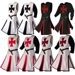 Medieval Warriors Knight Templar Crusader Costume For Adult Men Gown Shirt Top Cross Tabard Surcoat Tunic Clothes 3XL 4XL 5XL