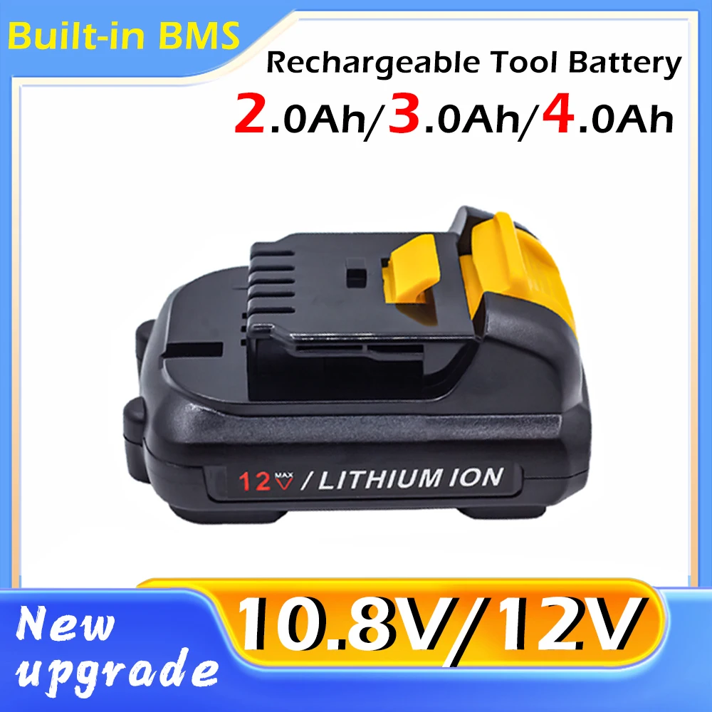 New 4000mAh 12V  Lithium Ion Battery Replacement for DeWalt DCB120 DCB123 DCB122 DCB127 DCB124 DCB121 Rechargeable Batteries