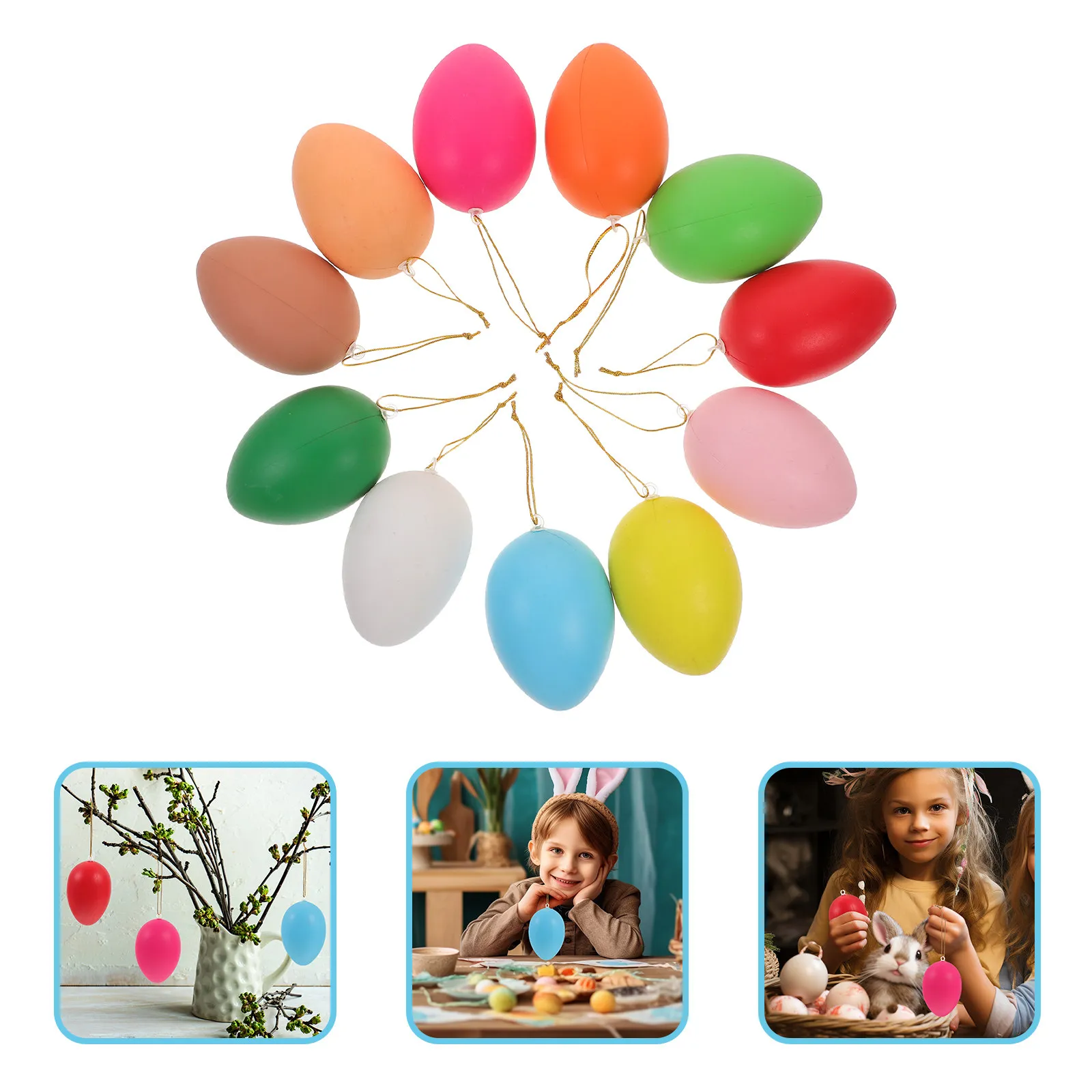 36Pcs Colorful Eggs Adornment Hand Painted Easter Egg Props for Classroom Early Education Party Decorations Festival Easter