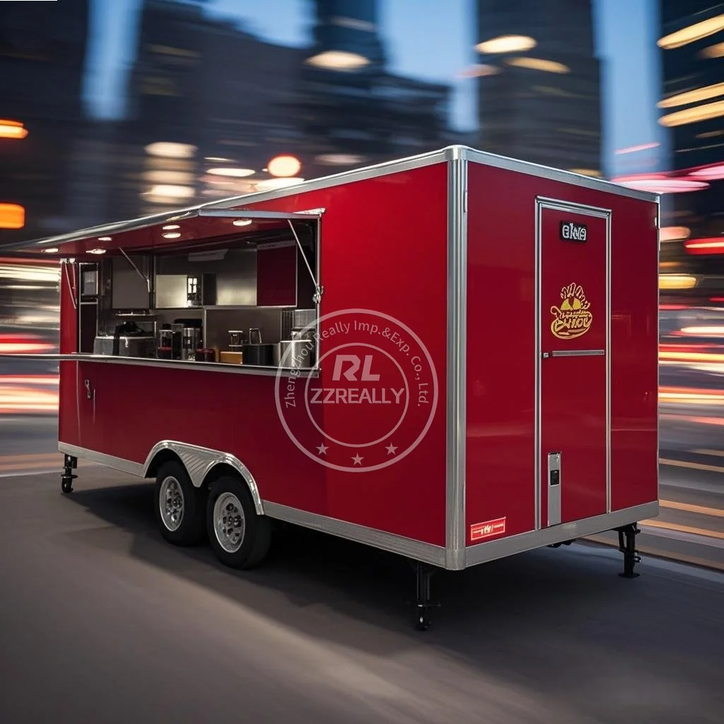 Food Truck Hot Dog Coffee Pizza Ice Cream Mobile Fast Food Trailer for Office Park Snack Sales