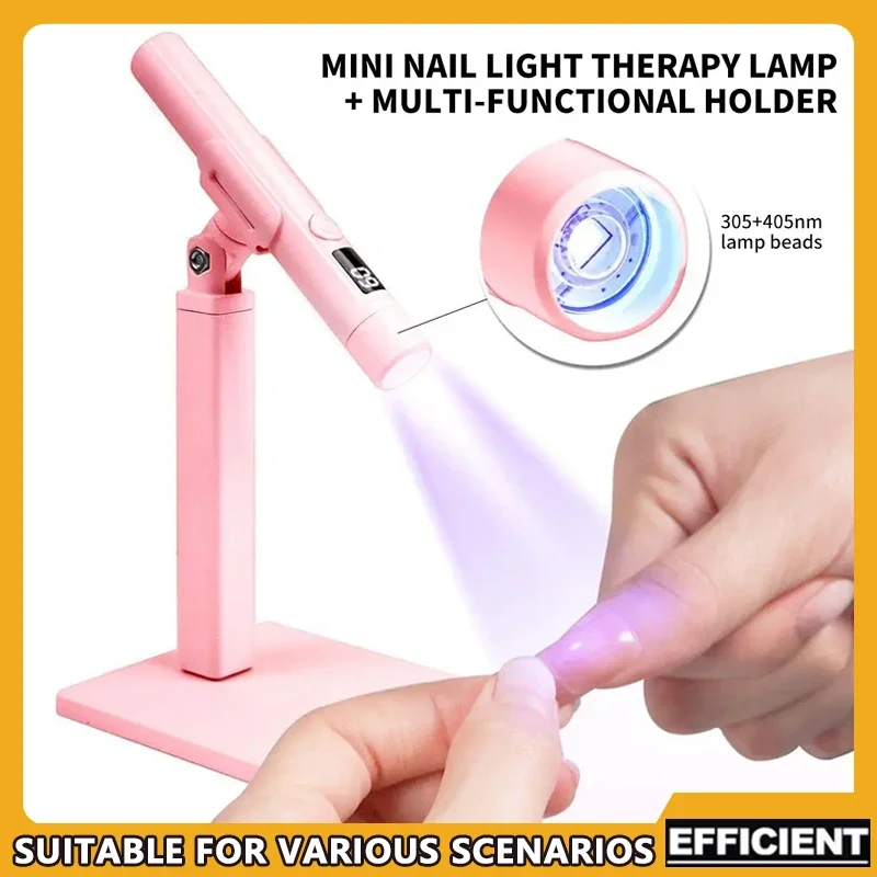 

Профессиональная портативная мини-УФ-светодиодная лампа для ногтей, настольная с дисплеем, перезаряжаемая подставка для сушки ногтей для использования в салоне