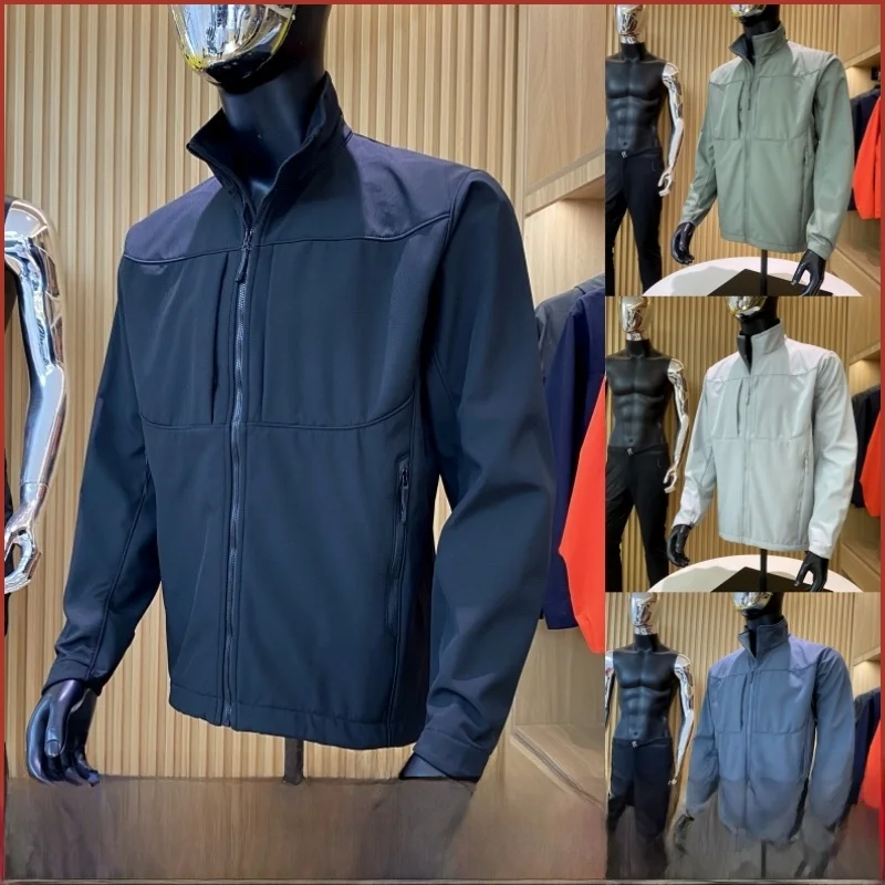 

Новинка 2024, осенне-зимняя мужская ветровка на подкладке, мягкая куртка ell Jaet, уличная ветровка, пальто-стойка, молодежная мода, весна-лето
