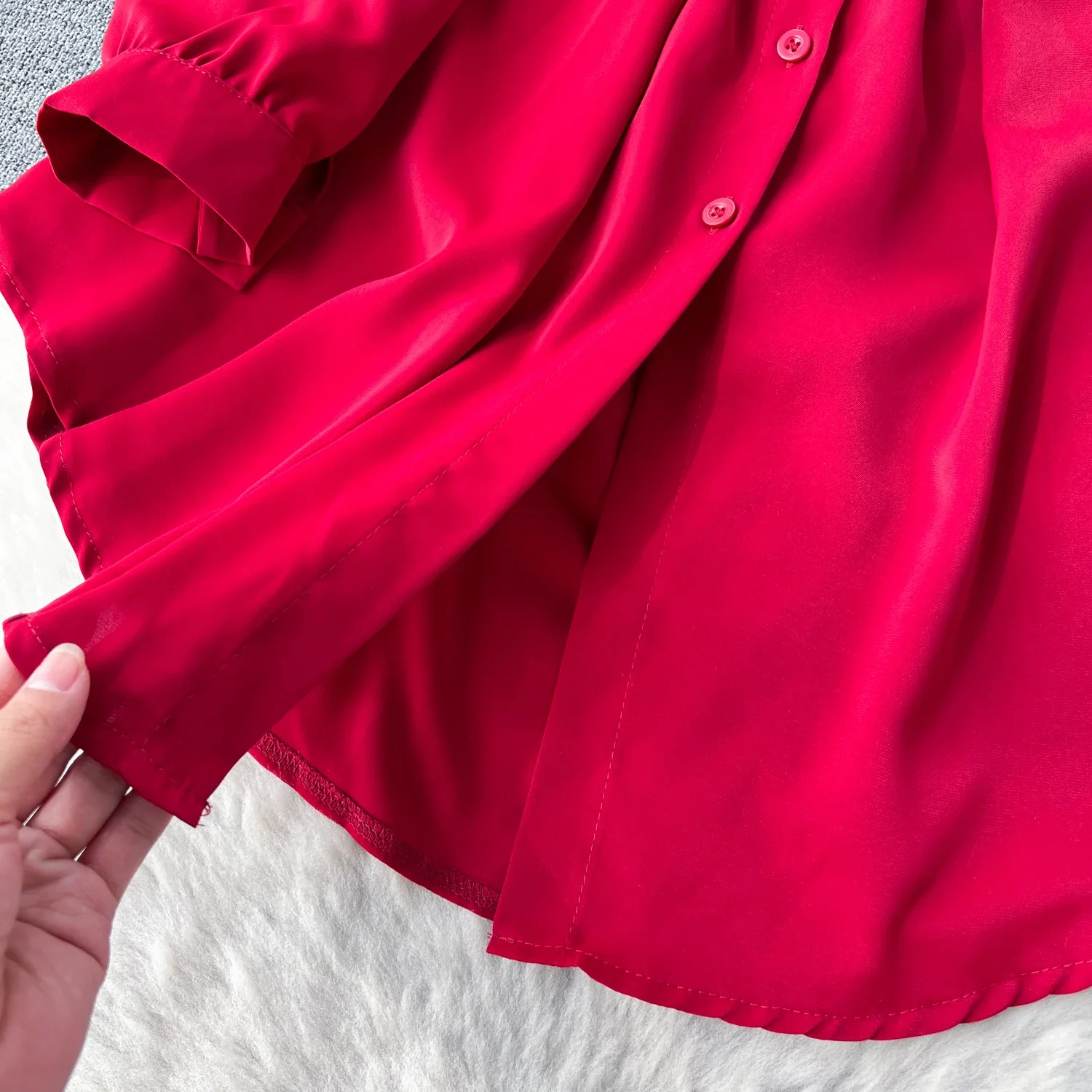 Sexy Lapel Long Sleeve Asymmetric Loose Dress Chic Elegant Vestidos Vintage Autumn Women Fashion Dress