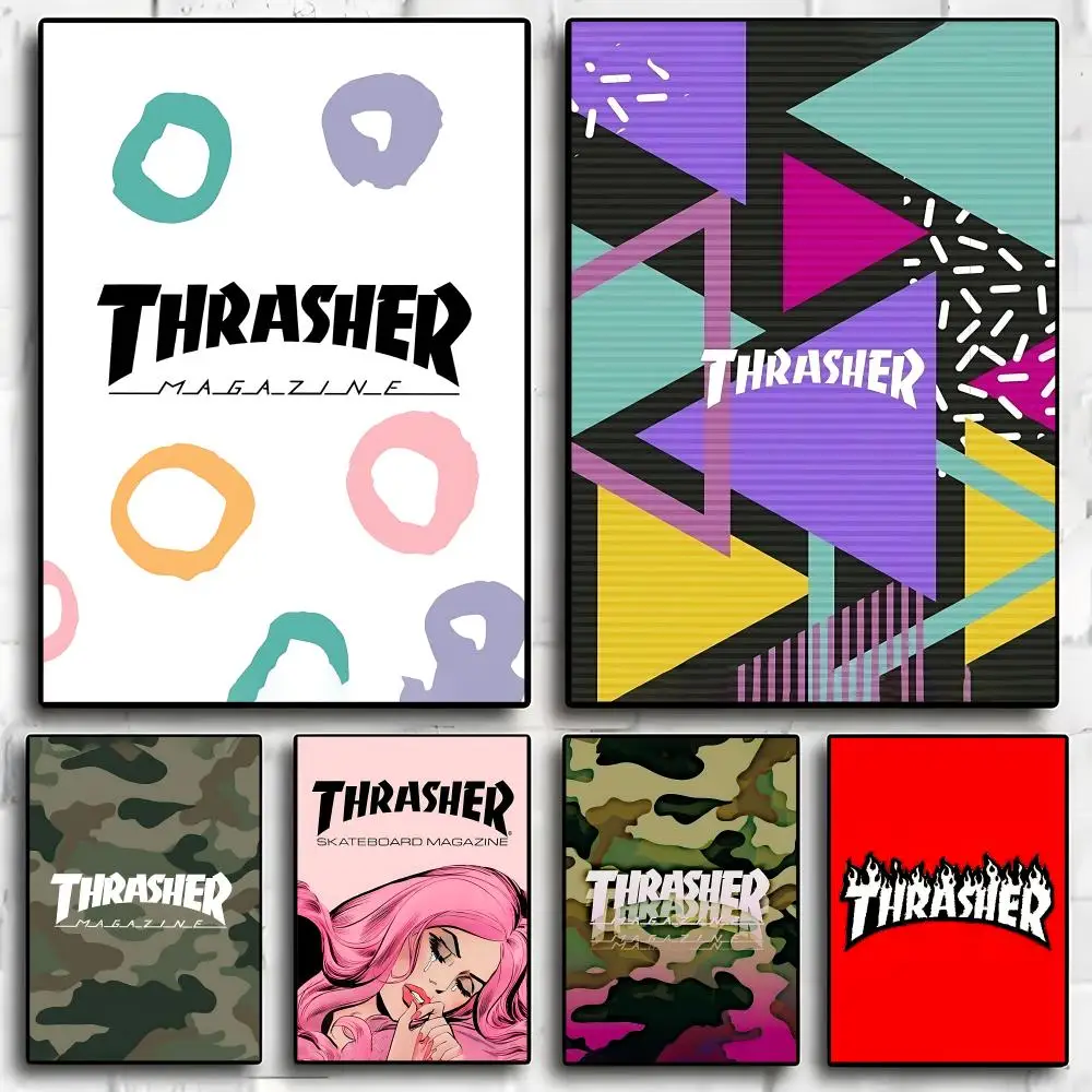 Скейтборд T-THRASHERes живопись каллиграфия выставка плакат фото картина маслом холст синтетическое волокно для гостиной столовой Скейтборд T-THRASHERes живопись каллиграфия выставка плакат фото картина маслом холст синтетическое волокно для гостиной столовой