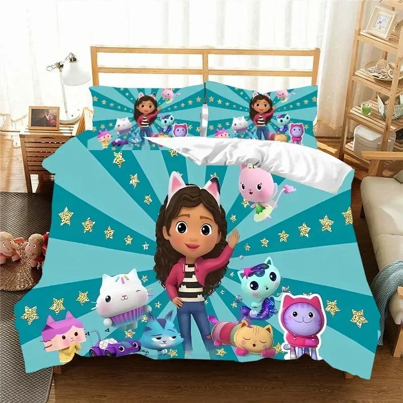 

Gabbys D-Dollhouse Bedding Set Duvet Cover Comforter Bed Single Twin Full Queen Youth Kids Girl Boys Gift King Size Bedding Set