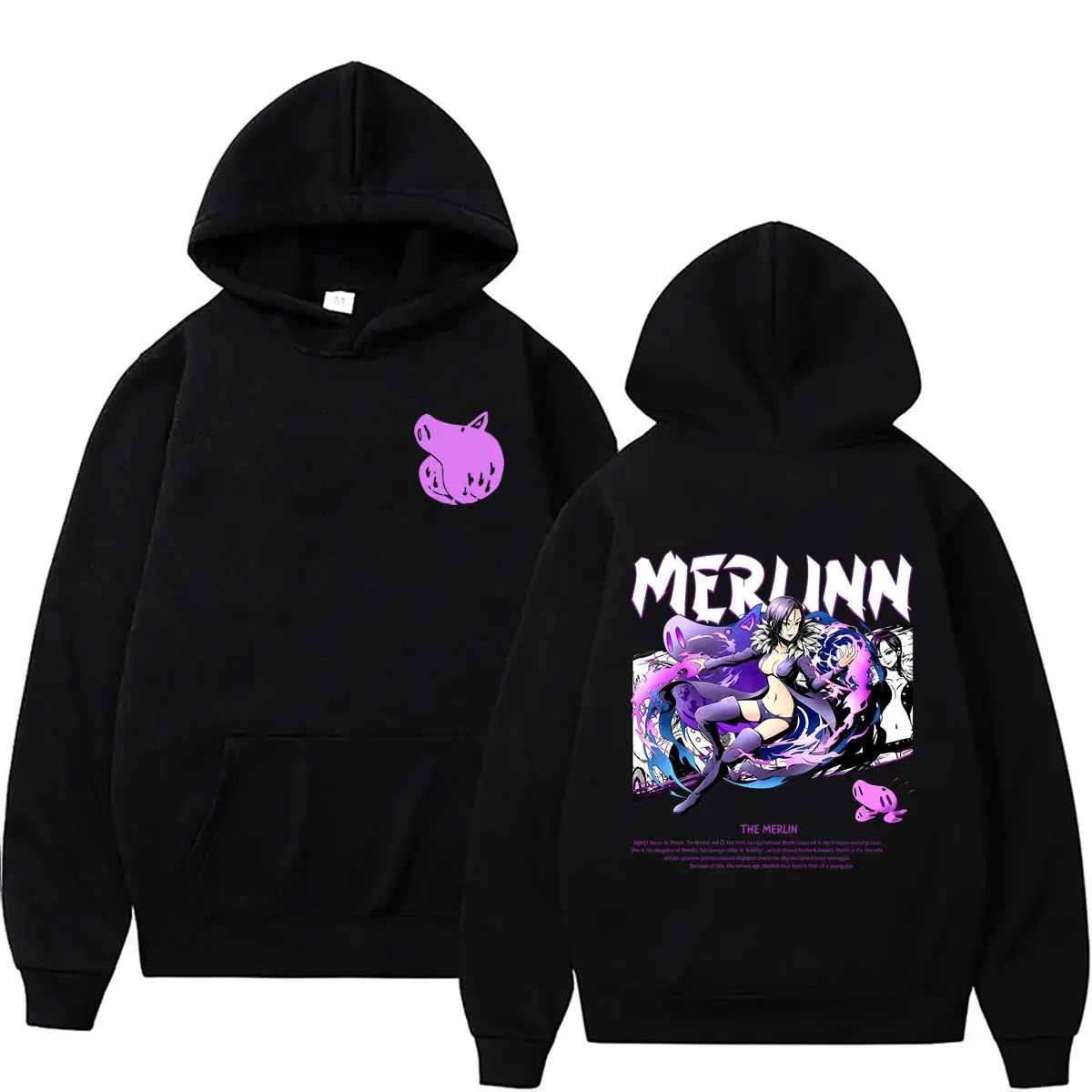 Anime The Seven Deadly Sins Boar's Sin of Gluttony Merlin Hoodie Men Women Manga Oversized Streetwear Unisex Vintage Sweatshirt - view 2