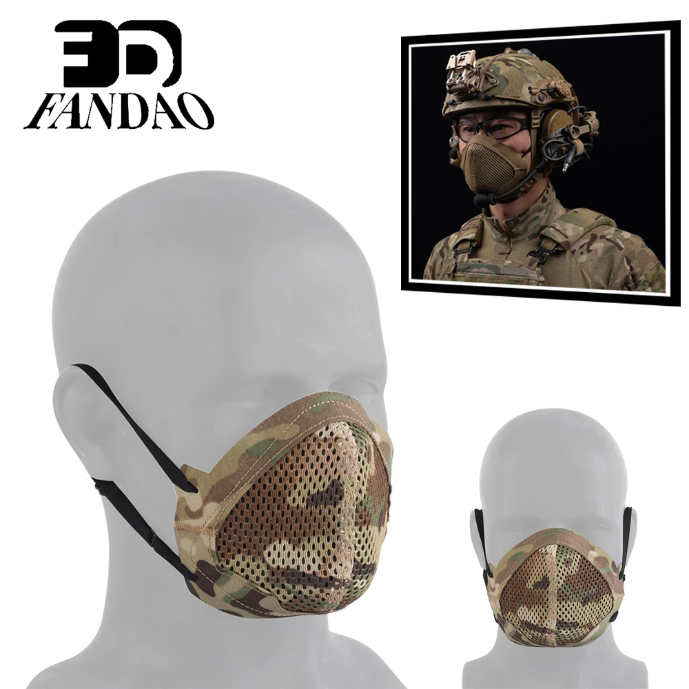 meia mascara de tiro de airsoft mascaras de combate tatico com filtro de mascara mascara elastica macia e respiravel que se adapta ao nariz equipamento de caca 01
