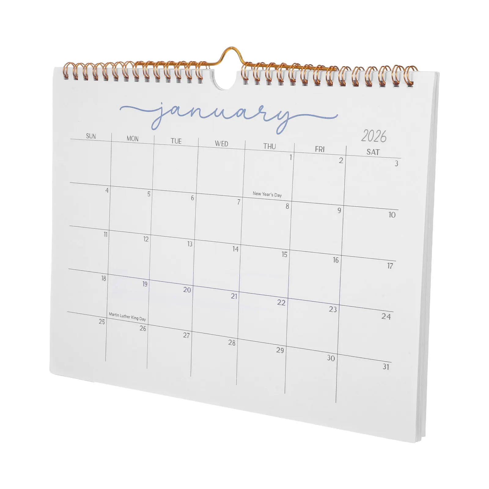 

2026 Wall Planner Spiral Bound 12 Months Horizontal Hanging Calendar Functional Aesthetic Design for Office Home Classroom