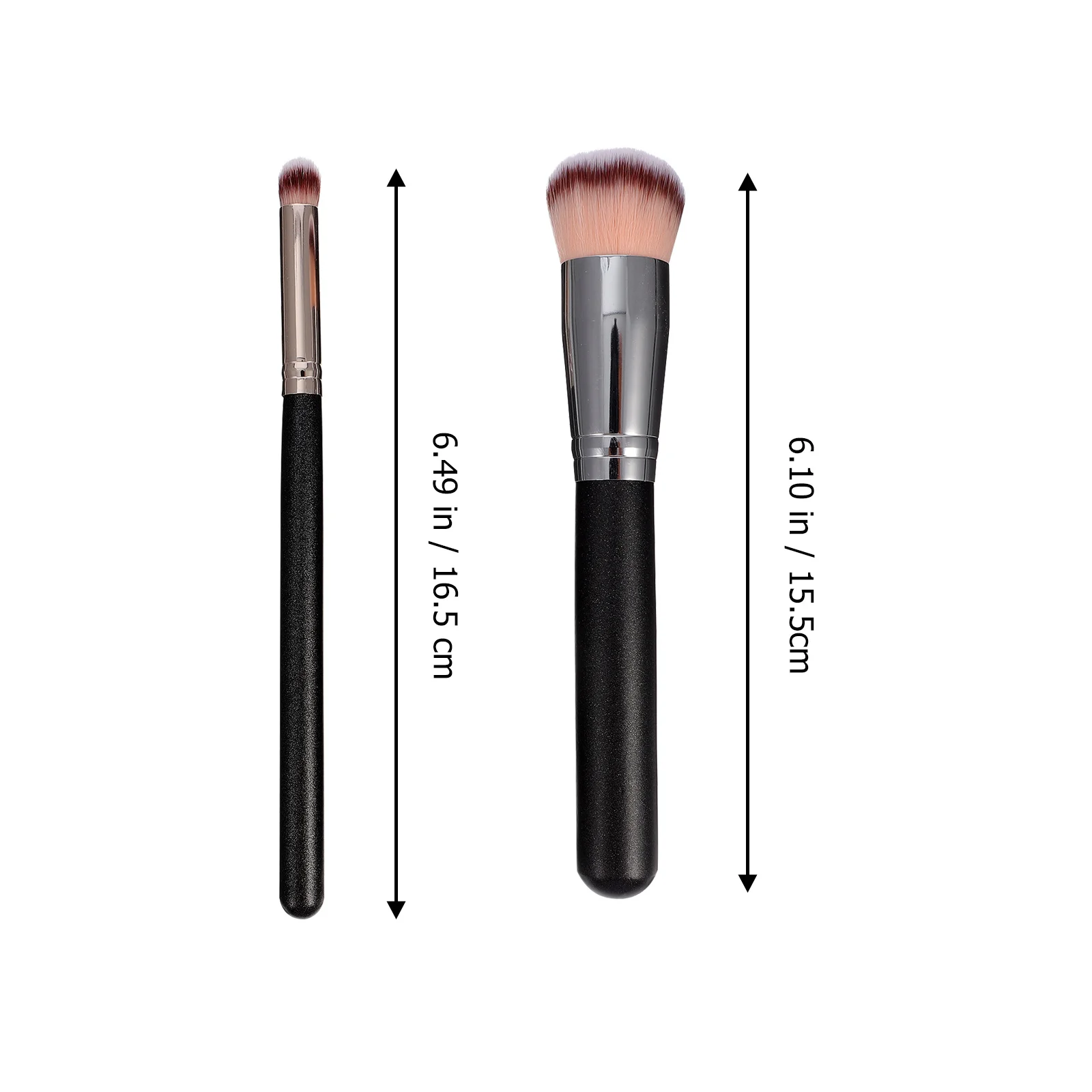 Pinceau de fond de teint, 2 pièces, poils synthétiques doux pour l'auto-bronzage et le mélange des zones du visage, usage quotidien professionnel