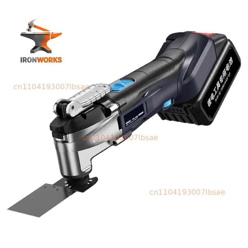 Wood trimmer for wall cutting and grooving with a quick-release cordless multi-function electric shovel.