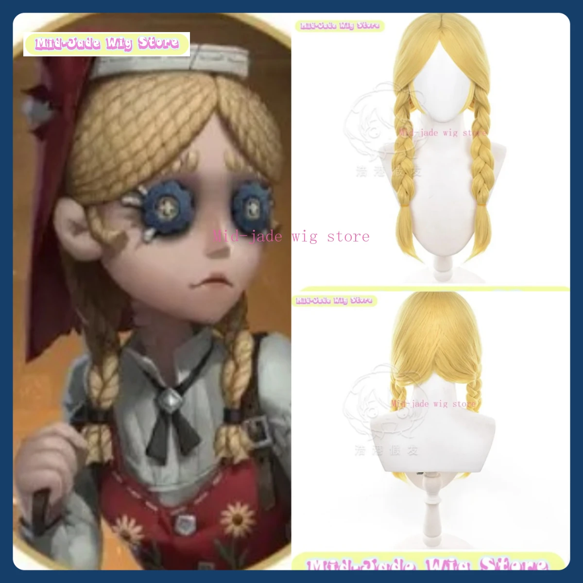 

Mid-jade Wig Store Identity V Annie Cosplay Wig Anime Game Role-playing Costume Halloween Costume Props Synthetic Hair