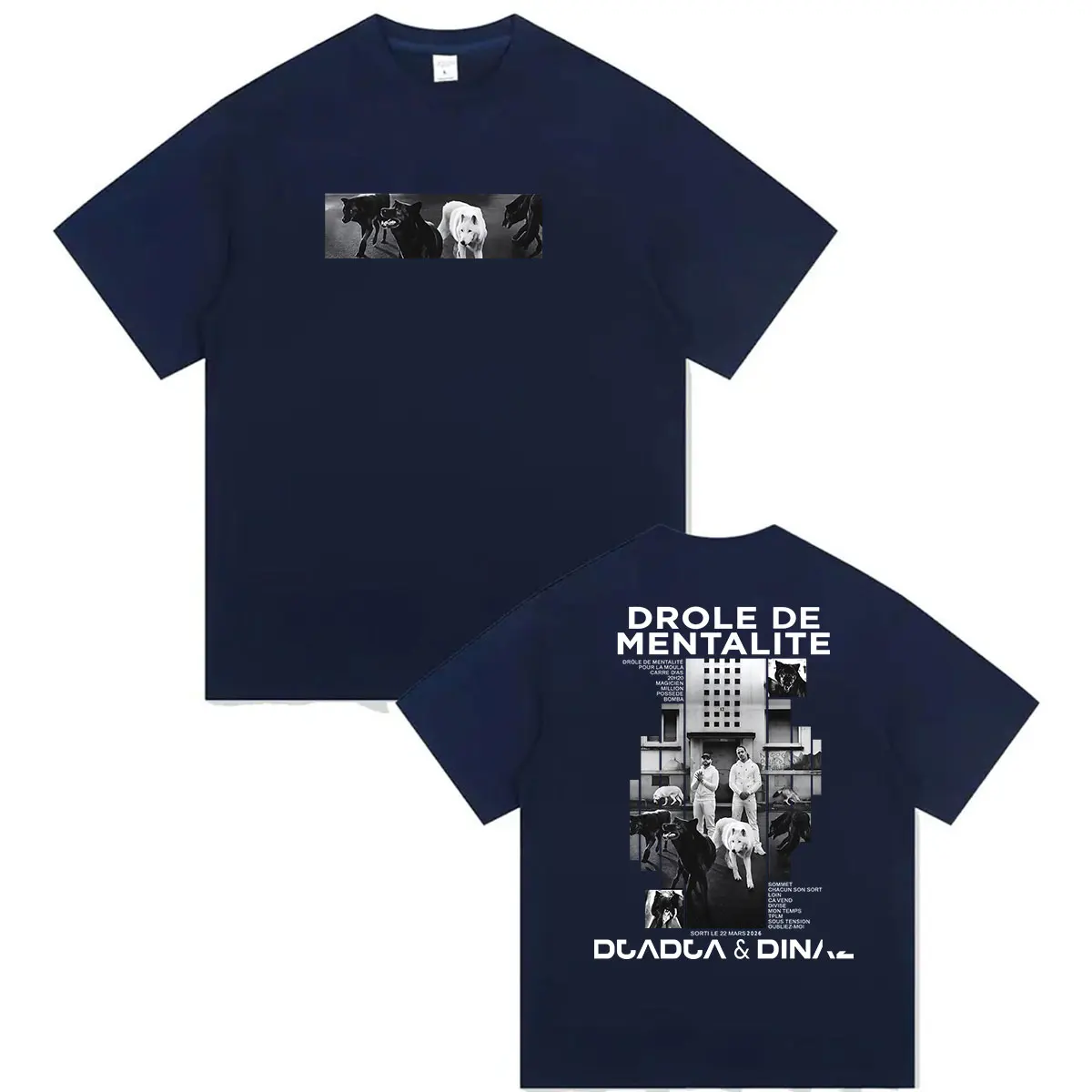 Rapper Djadja & Dinaz DROLE DE MENTALITE Album 2026 Grafik T-Shirt Herren Hip Hop Vintage Baumwolle Kurzarm T-Shirt Streetwear – Detail 7