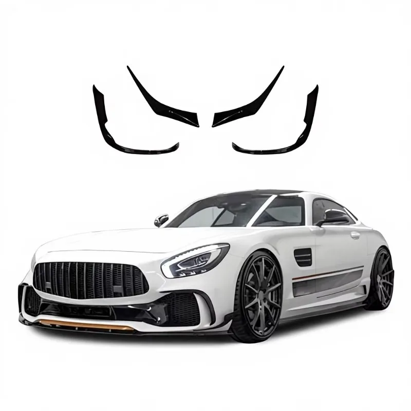 STLF Auto Parts Front Splitter for MercedesS BenzS AMGS GT/GTS Upgrade to P Style Carbon Fiber Front Bumper Lip
