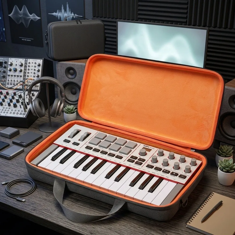 for Akai Professional MPK Mini IV Protective Carrying Cases For USB-C Keyboard Travel Friendly Storage Bag With Handle & Strap