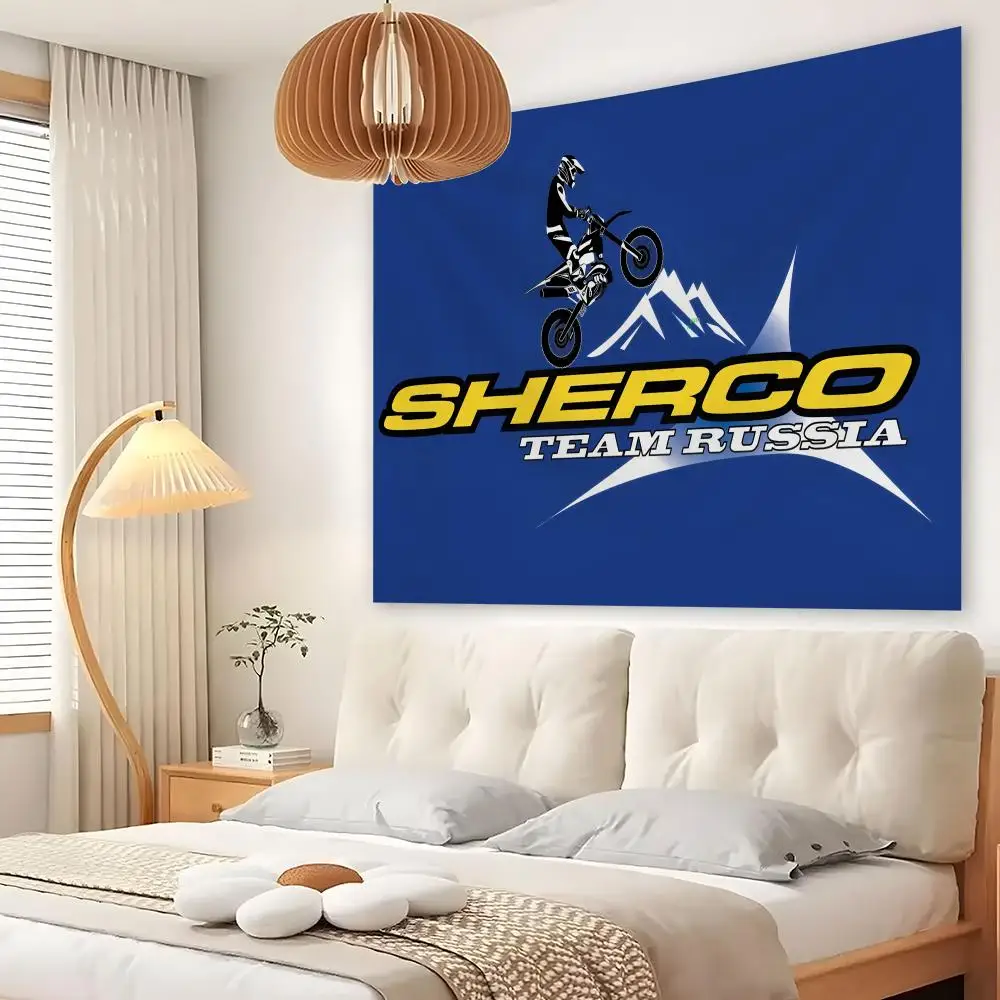 S-Sherco Tapestry Custom Living Bedroom Party Dormitory Interior Wall Bohemian Decoration Attached Clip