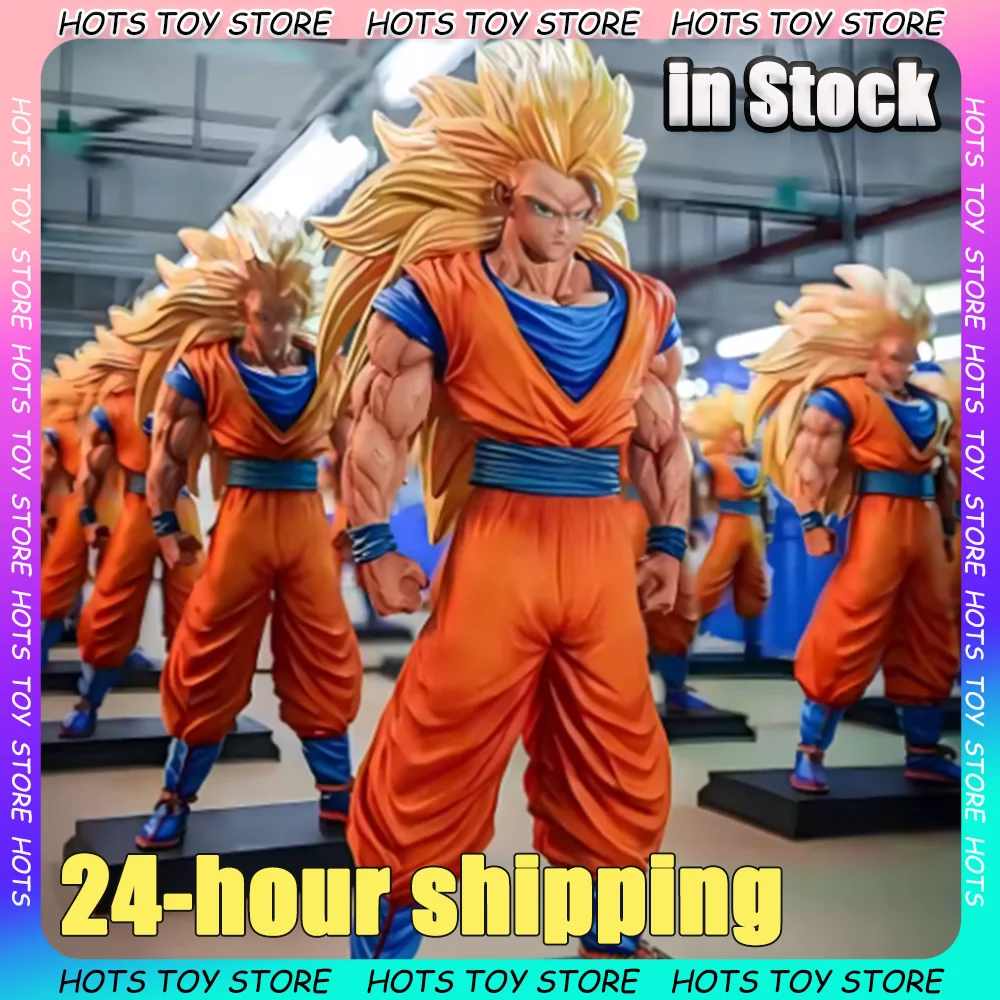 

NEW 35cm Dragon Ball Z Super Saiyan 3 Kakarot Standing Statue JT Model Anime Figure Son Goku Collectible Ornaments Boy Toy Gift