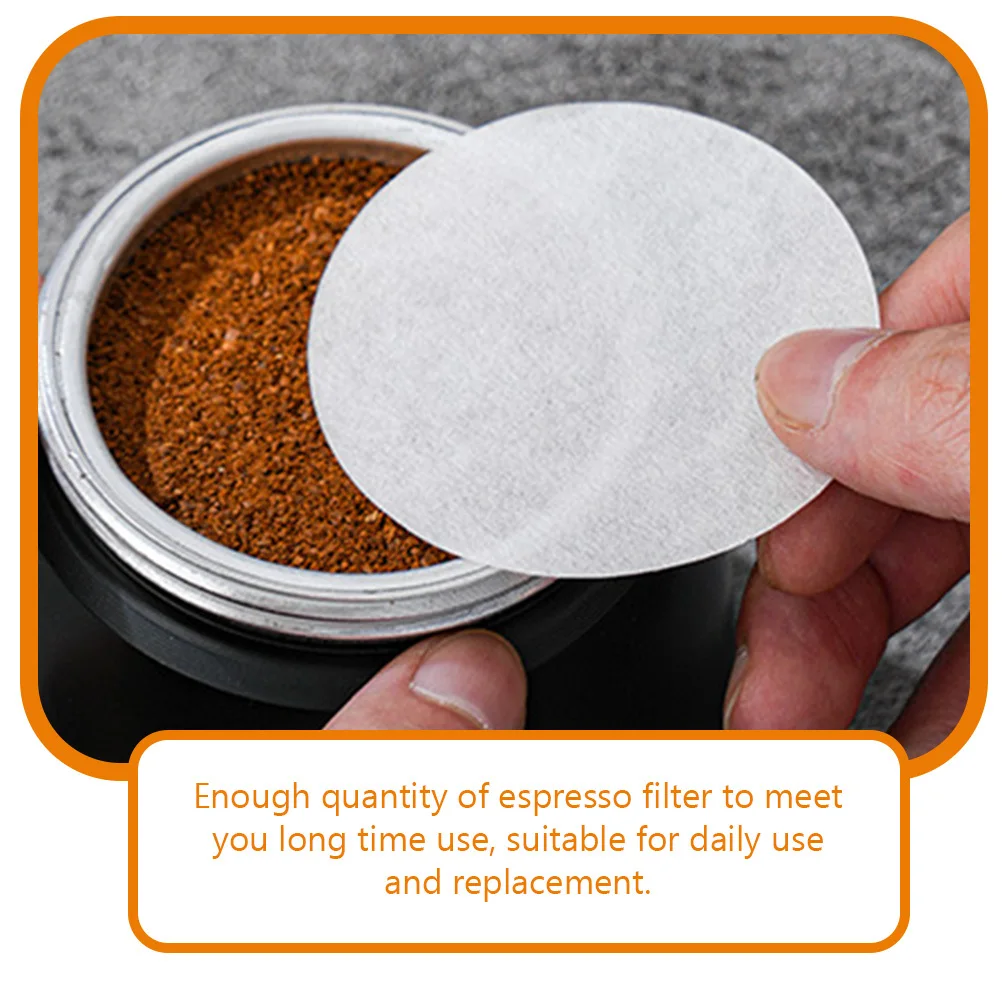 

100Pcs Paper Coffee Filters Espresso Filter Pads Natural Unbleached Disposable Filtering Papers Fine Mesh for Smooth Delicious