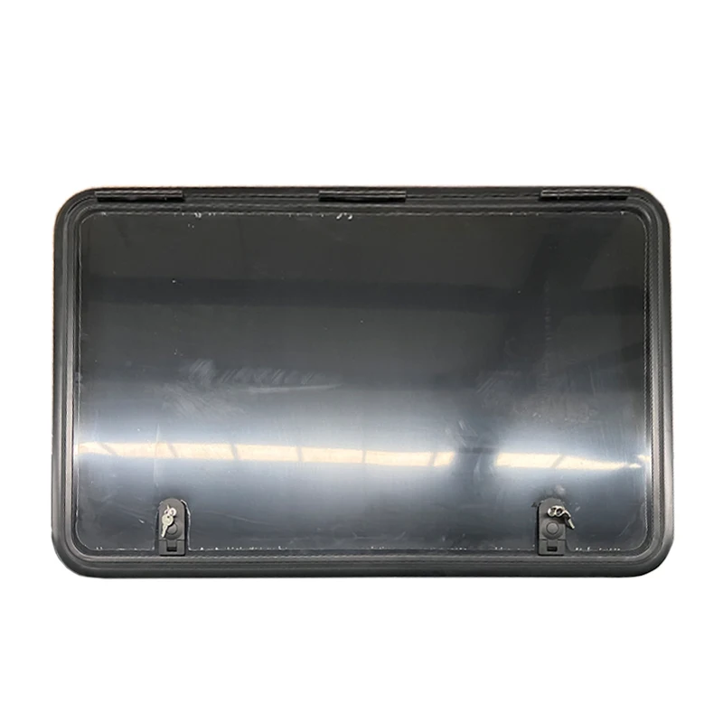 

RV Parts Factory All Black RV Storage Door Aluminum Alloy Lockable Cargo Hatches for Truck Trailer 800x600MM