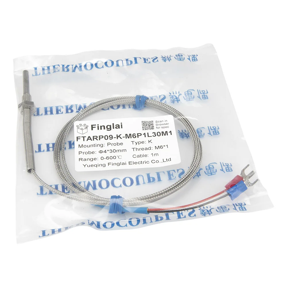 FTARP09 K type 30mm probe length 1m cable thermocouple temperature sensor