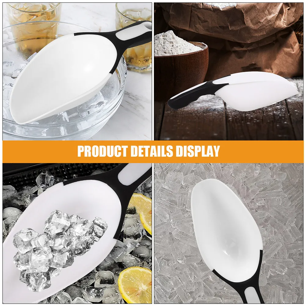 2Pcs Multi-Use Plastic Flour Scoop Ice Cube Rice Grain Scoop Sturdy Food Scoops for Kitchen Ice Scoopers for Freezer view 5