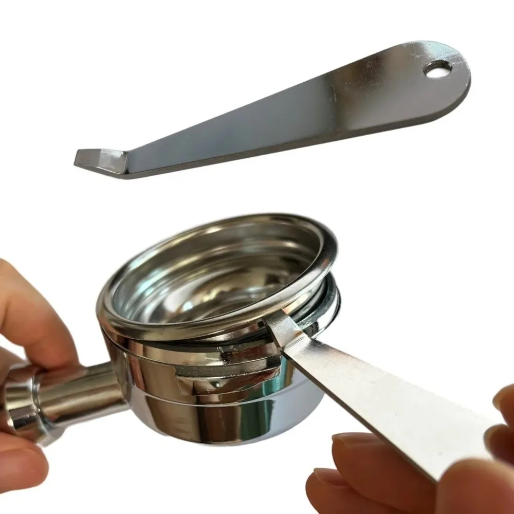 

Stainless Steel Portafilter Basket Remover Tool Professional Use Silver Powder Bowl Disassembly Tools Solid Filter Remover
