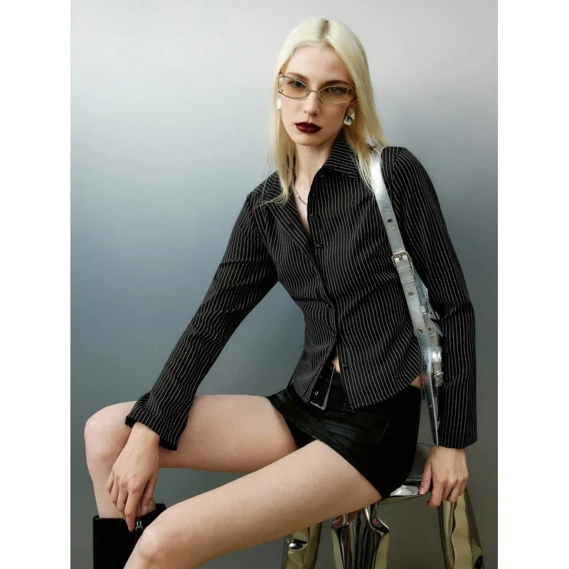 

Men's Striped Button Cardigan Shirt Casual Style Other Fabric Non-Shrinkage Spring Season Women's Fitted Sleeve Length