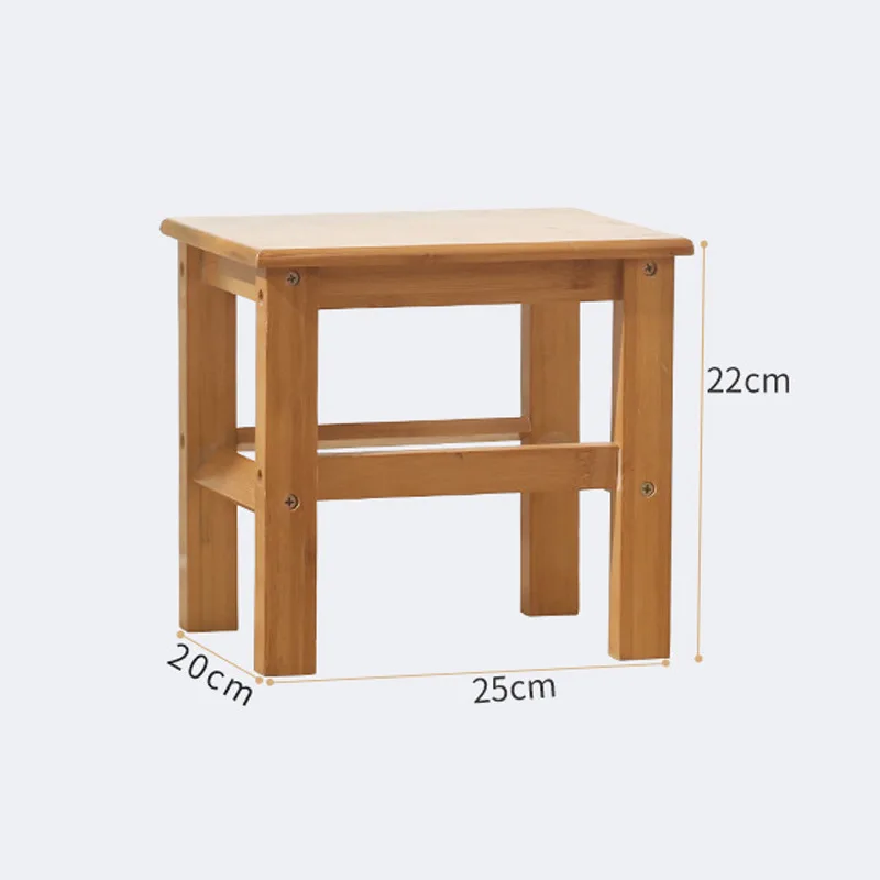 Bamboo Children Stool Solid Wood Fishing Chair Square Bench Multi-Function Collapsible Shower Footstool Portable Home Furniture