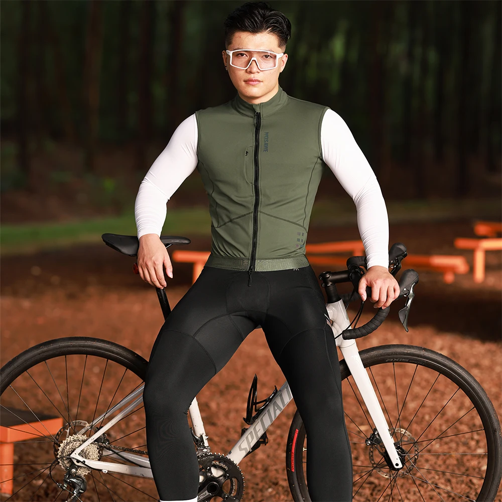 WOSAWE Winter Cycling Jerseys Men's Thermal Fleece Bicycle Clothing Long Sleeve Warm Tops Male Wind Vest MTB Road Bike Jackets