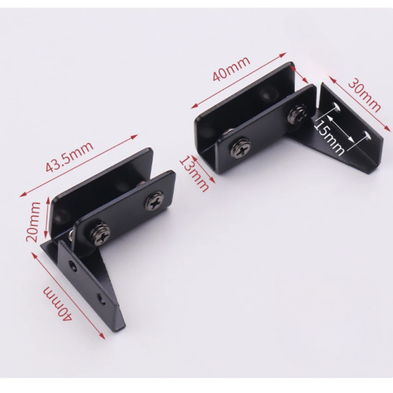 A Set of 2Pcs Non-Perforated Glass Door Hinge Display Cabinet Wine Cabinet Rotating Shaft Glass Clips Furniture Door Hardware