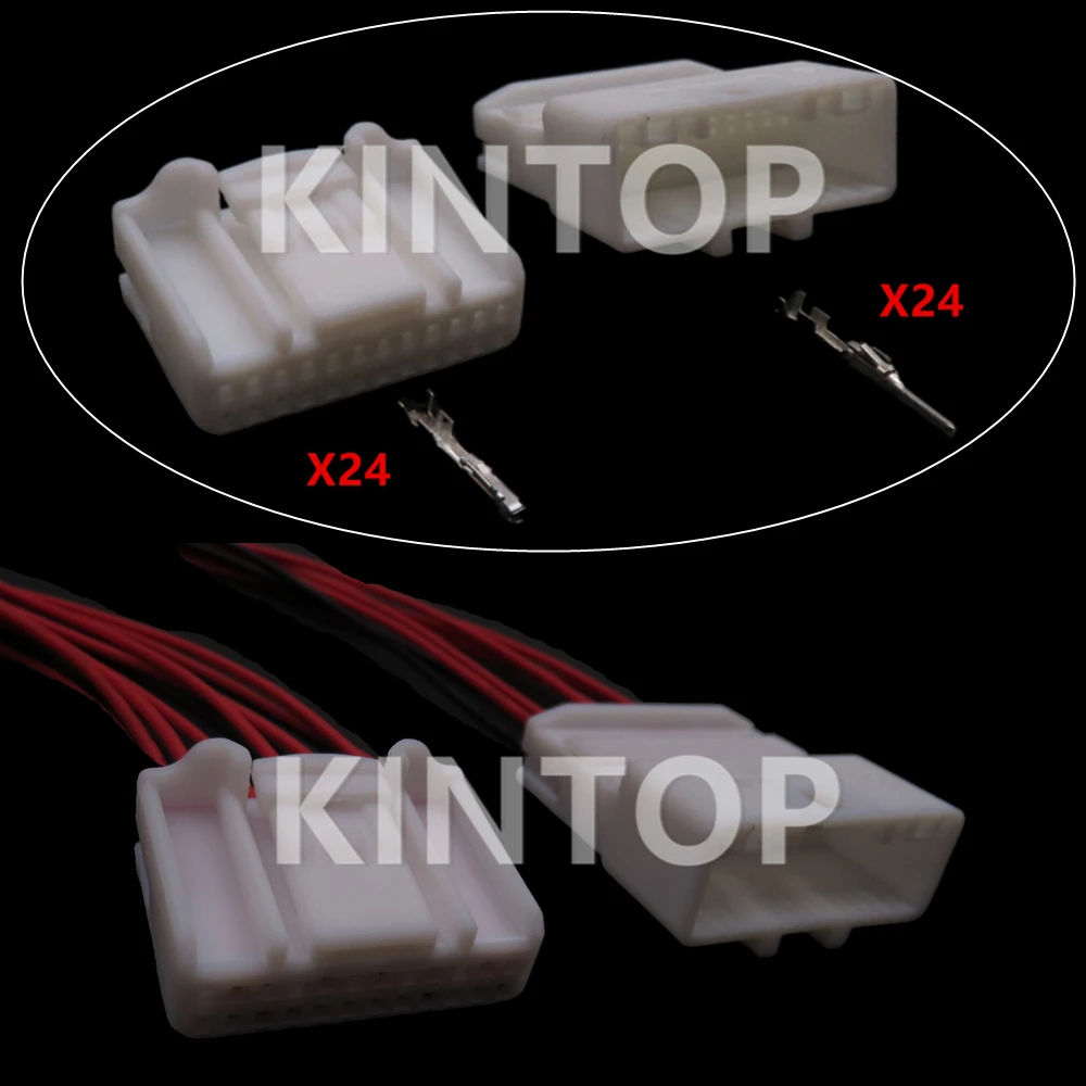 1 Set 24 Pins Car Small Current Plug AC Assembly 1473413-1 1318917-1 1376103-1 Auto Rearview Mirror Electric Wire Socket