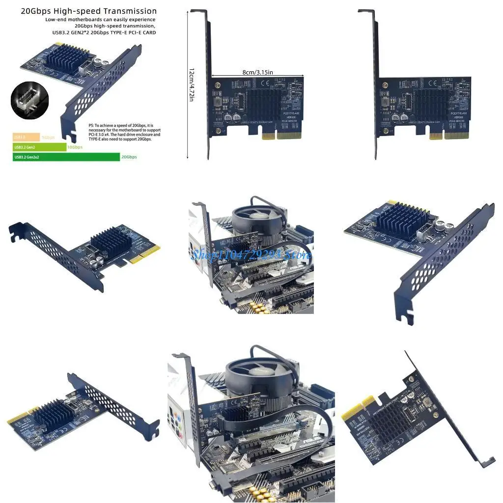 

Y2GD PCIEXPRESS 4X TO TYP C USB 3.2 Gen2x2 Внутренняя карта расширения на 20 Гбит / с вниз.