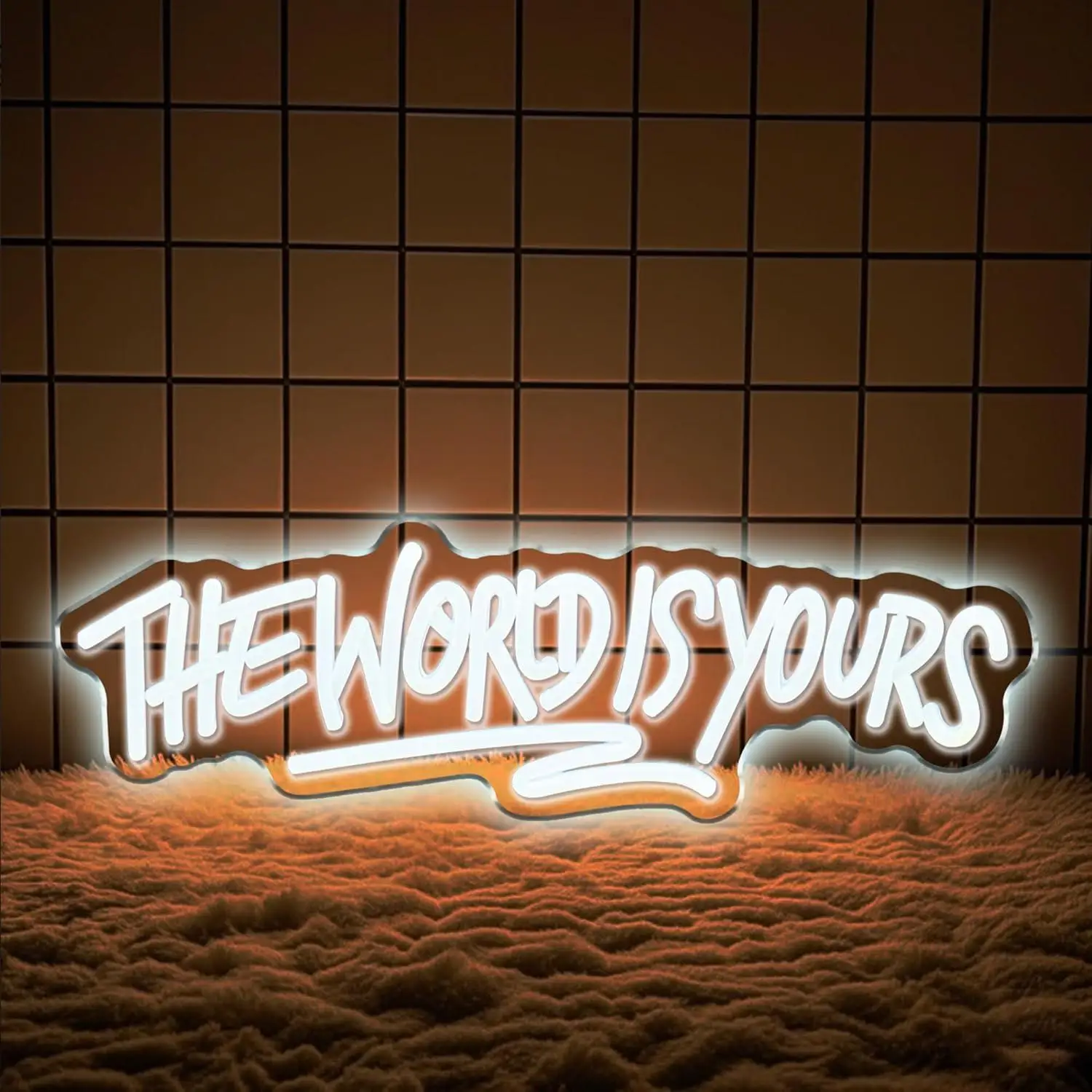The World is Yours Neon Sign USB Powered Dimmable LED Lights for Bedroom Game Room Beer Bar Wedding Birthday Party Wall Decor - view 3