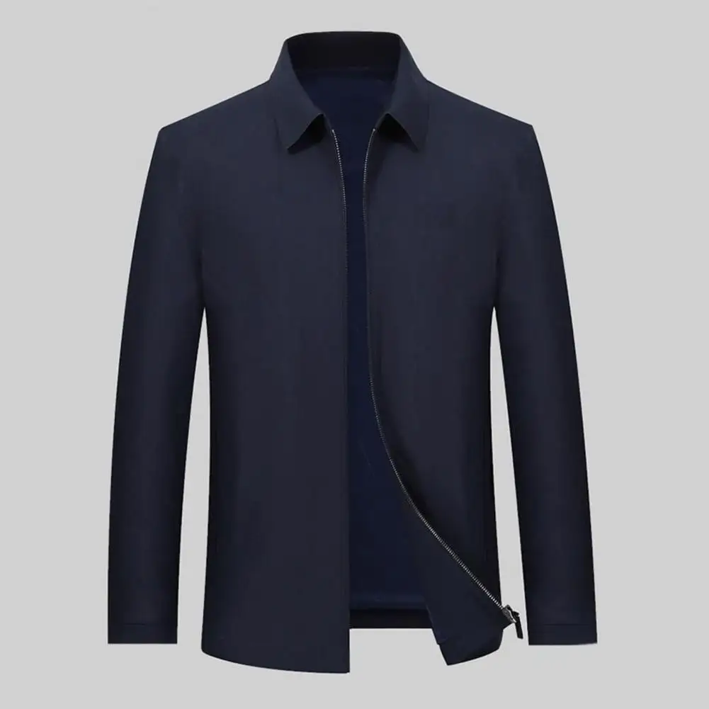 

Men Suit Jacket Stylish Men's Suit Coat Business-ready Zipper Placket Anti-wrinkle Long Sleeve Jacket for Spring Fall Business