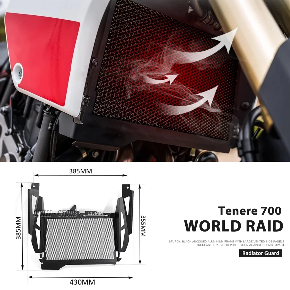 

Motorcycle Radiator Guard FOR YAMAHA 700 Tenere 700 Tenere700 World Raid 2022-2024 Radiator Grille Guard Cover Protector Grill