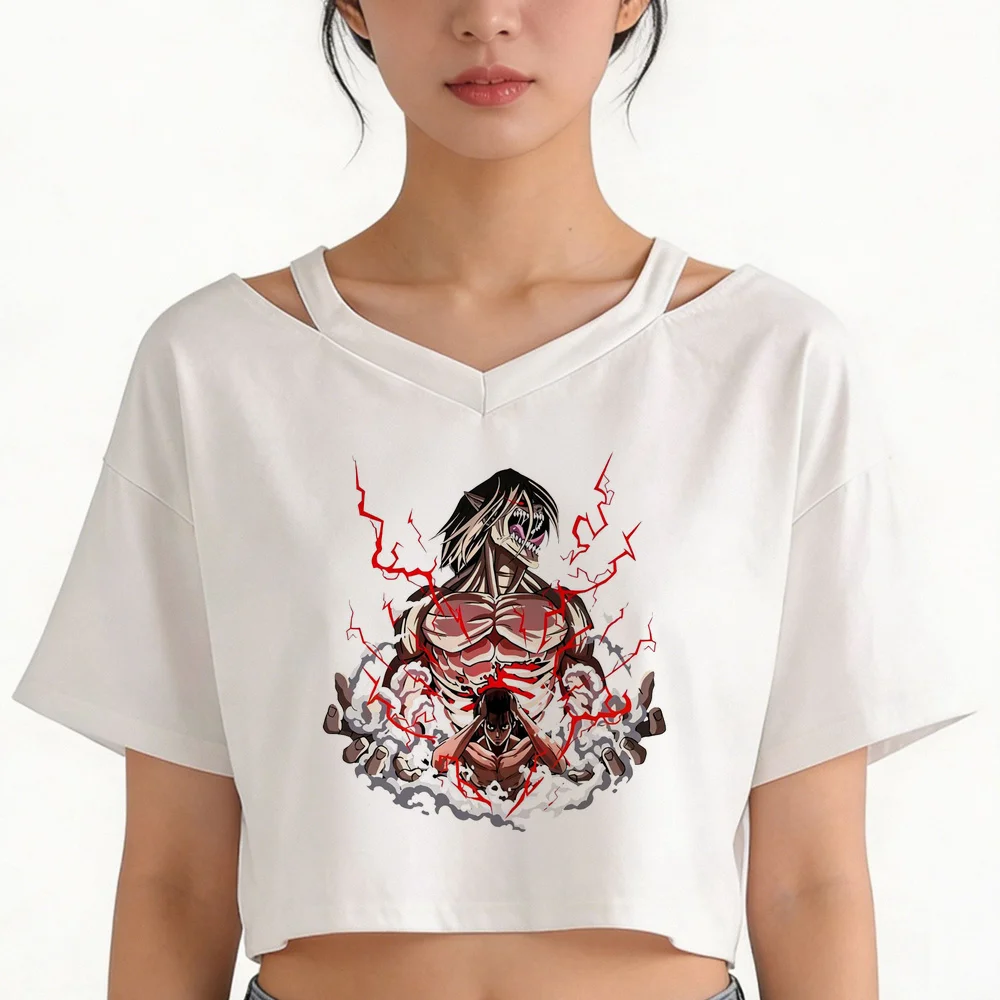 Attack on Titan cropped top ladies harajuku graphic japanese emo y2k shirt graphic manga baddie korean fashion